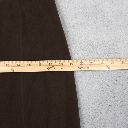 Vintage Talbots Skirt Womens 10 Brown Midi Side Zip Modest Retro Stretch Career - Picture 6 of 12