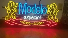 Modelo Especial Two Griffins Beer 20"x16" Neon Light Sign Lamp Decor Real Glass