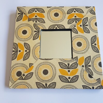 Handarbeit Wandspiegel Retro Wohnkultur 25 cm quadratische Tapete Design Lotten Scheune