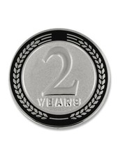 PinMart's 2 Years of Service Award Employee Recognition Gift Lapel Pin - Black