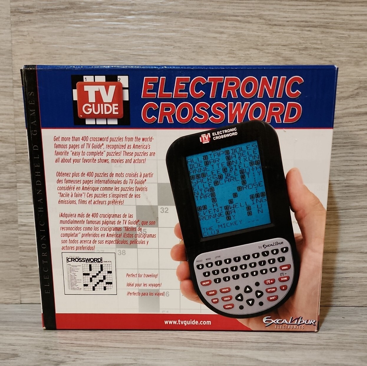 T. V. Guide Electronic Crossword Handheld Game Excalibur Open Box