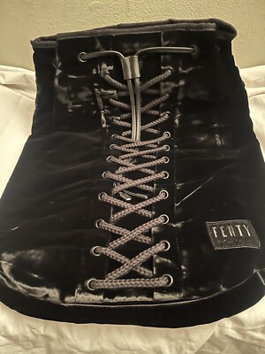 Limited Edition Black Fenty Puma X By Rhianna- Velvet Lace Up Backpack Fenty Puma Backpack Rihanna Black Velvet Lace Up | eBay main image 4