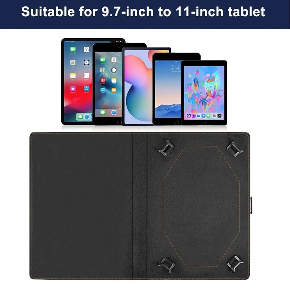 Universal Case Leather Cover with Backlit Keyboard Mouse For 9.7-11 Inch Tablets - Image 4 of 4