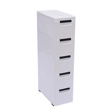 5-Tier Tall Narrow Storage Cabinet for Small Space Bathroom Kitchen Laundry