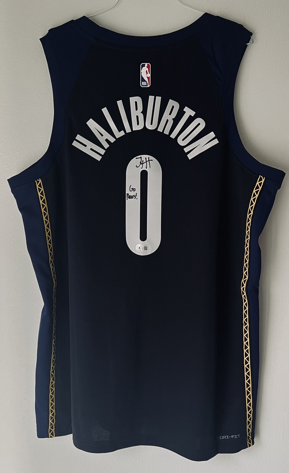 Tyrese Haliburton signed Indiana "Go Pacers" NBA Nike City Edition XL