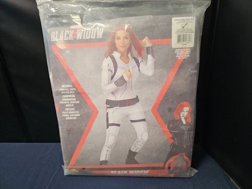 DELUXE BLACK WIDOW WHITE SUIT ADULT WOMENS XS HALLOWEEN COSTUME NEW RARE 🔥