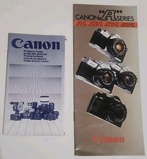 CANON Camera Lot of 2 Pamphlets Sales Brochure AE-1 A-1 Product Guide Vintage
