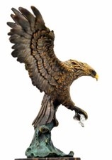 Tierfigur -Bronzefigur - Bronze Adler signiert Barye auf Marmorsockel Nachguss