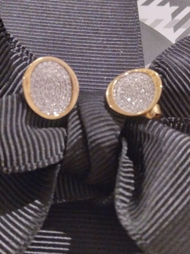 HUGE PRICE DROP! Genuine Diamond Earrings Natural Diamonds Yellow Gold 925 Studs - Picture 16 of 24
