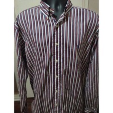 Men's Ralph Lauren 17 XL Classic Fit Vertical Striped Shirt Red White Blue