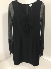 Women's TOBI After Dark Mesh Bodycon Dress Long sleeve Black Size Medium NWT