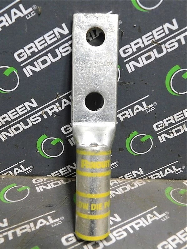 NEW Lot of 5 Panduit LCCX250-12 Two Hole Long Flex Barrel w/ Window Copper Lugs - Image 2 of 4