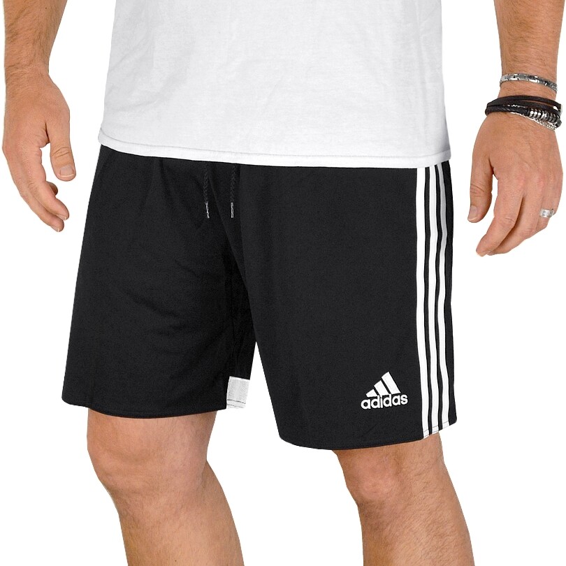 Adidas 3-Streifen Shorts Hombre Entrenamiento Bermuda Corta Fútbol Negro/Blanco