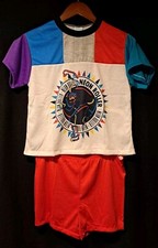 Vintage 90s Carters Neon Roller Size 12 Youth Children  s Pajama Set