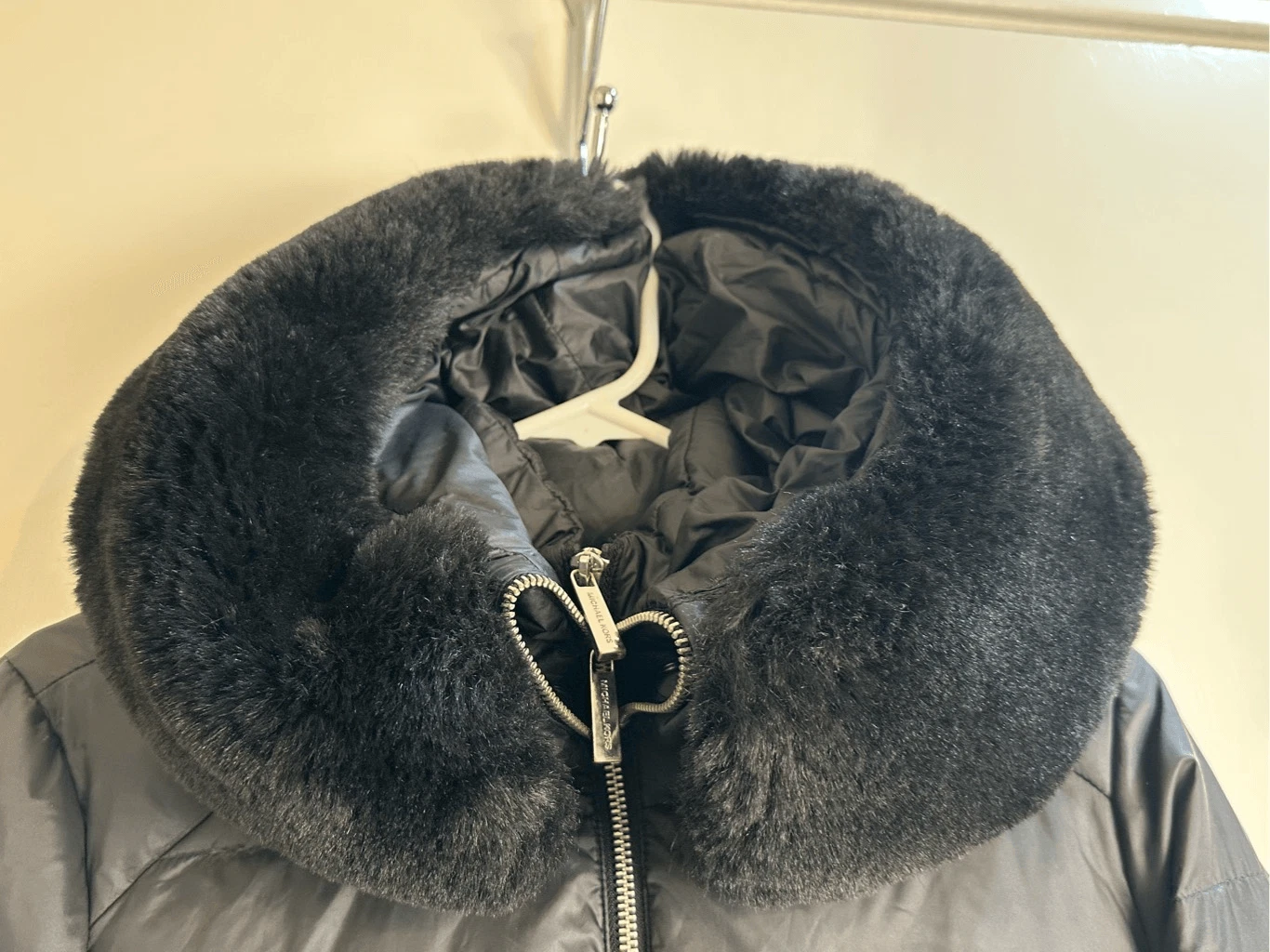 Cappotto lungo piumino Michael Kors taglia XS nero con cappuccio e bavaglino interno