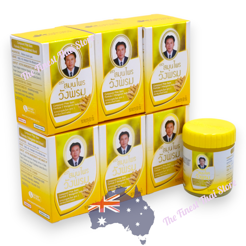 Home Spa Massage Balm by Wang Prom Yellow Aroma Balm 50g x 6 Light