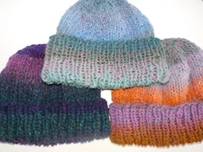 100% Lambswool - Hand Knit Hat/Watch Cap/Beanie - Choice of 7 Colorways - OSFM