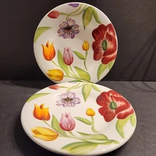 Spring Floral By Tabletops Unlimited 11" Dinner Plates Set Of 2