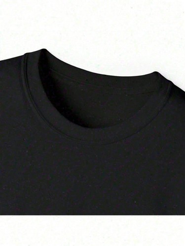 Women's Casual Round Neck T-shirt, Compass and Letter Print, Soft Summer Top - Picture 5 of 12