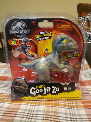 New Rare Heroes of GooJitZu Jurassic World Velociraptor Blue
