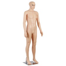 Male Full Body Realistic Mannequin Display Head Turns Dress Form with Base 72in