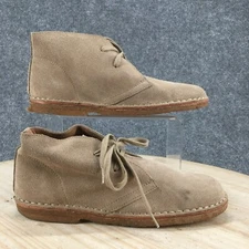 Polo Ralph Lauren Boots Youth 5 Carl Chukka Bootie Beige Leather Lace Up Comfort