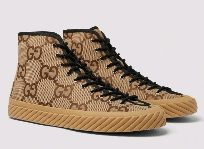 その他 GUCCI GUCCI Tortuga men's GG canvas high top sneakers Camel Ebony/Black