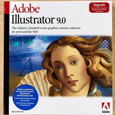Vintage Adobe Illustrator 9.0 Upgrade BIG BOX SEALED Macintosh Mac Software
