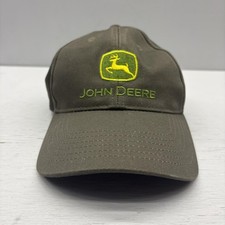 John Deere Baseball Cap Mens One Size Snap Back Green Embroidered Cotton Twill