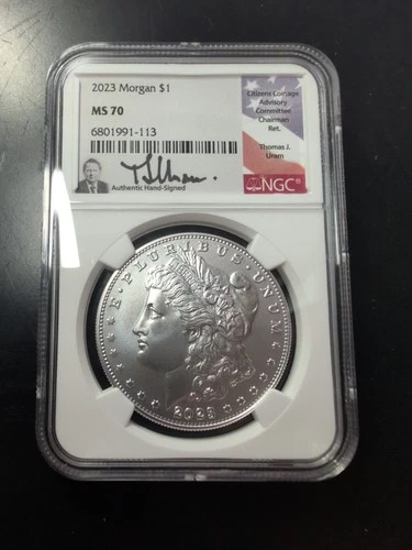 🦅🖋️ 2023  Morgan Silver Dollar- NGC MS-70 Limited Thomas J Uram Hand Signature