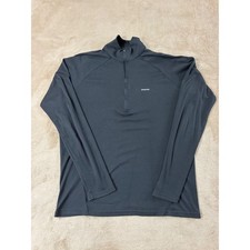 Patagonia Capilene Lightweight Zip-Neck Pullover Men Large Black Long Sleeve EUC