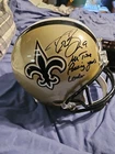Drew Brees All Time Passing Yards Leader Autograph Saints Replica F/S Helmet BAS