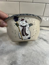 Vintage 1999 HOME & GARDEN PARTY SNOWMAN BOWL - 6" x 3 1/4"