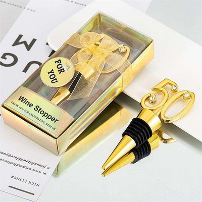 Weinstopper 50. Geburtstag oder Jahrestag, Gold Strass Gastgeschenk, perfektes Geschenk