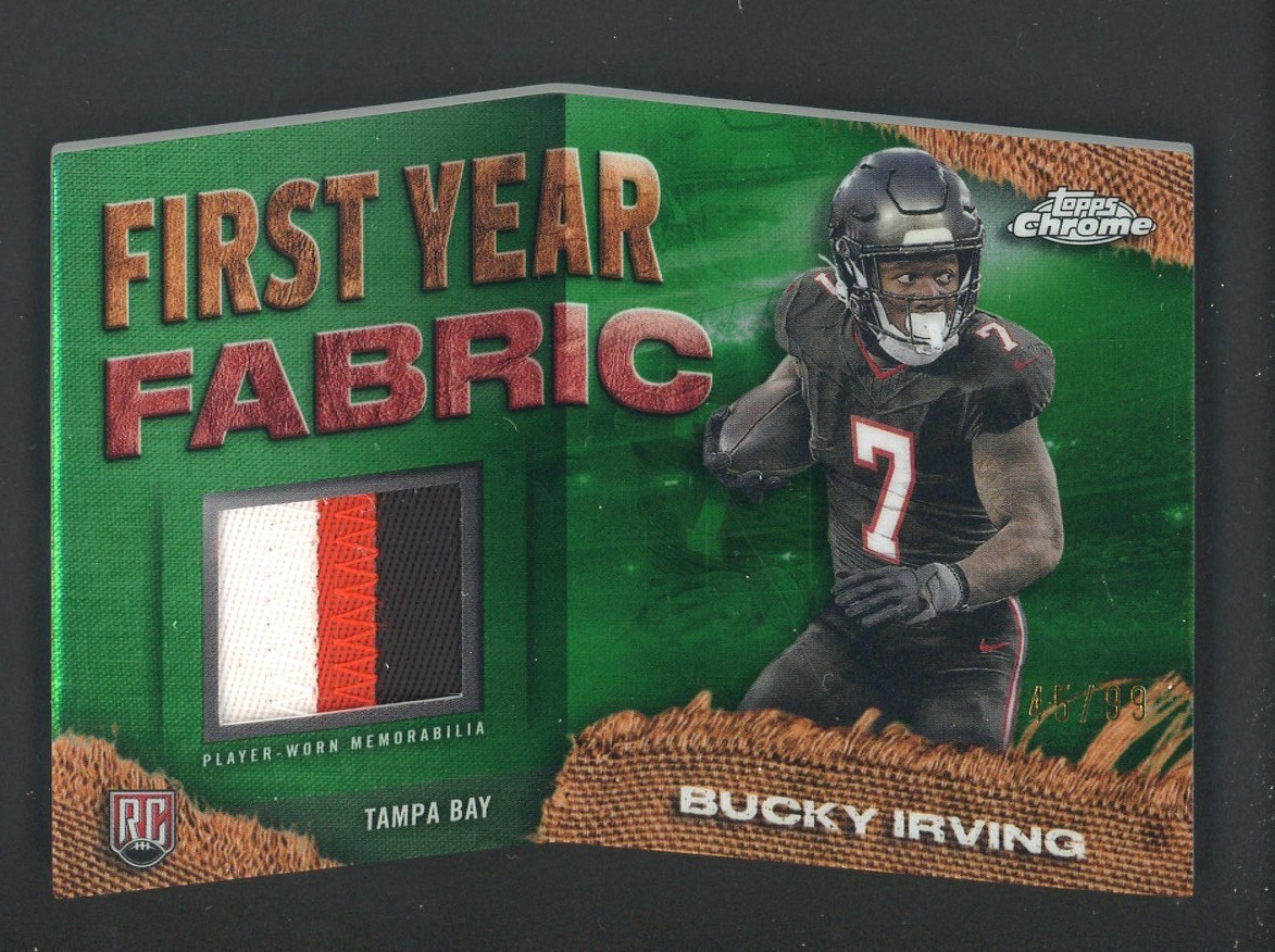 Bucky Irving Topps Chrome First Year Fabric #FYFBI Green