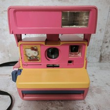 JUNK Polaroid Camera Toy Pink Hello Kitty Stickers Used from Japan