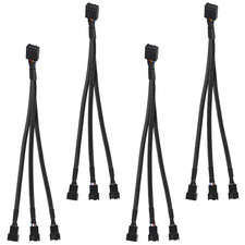 4Pcs 3 Way 4 Pin PWM Fan Splitter Cable,12 Inch PC Fan Extension Cable, CA PWM