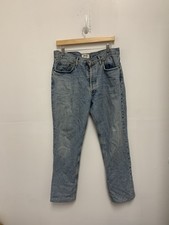 AGOLDE LADIES LANA MID RISE VINTAGE STRAIGHT LEG JEANS FICTION BLUE, SIZE 29