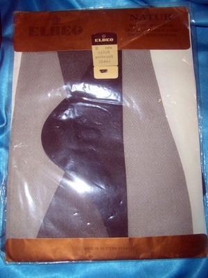 RAR Vintage ELBEO Natur Nylonstrümpfe Nylons Gr. 9 anthrazit 20 den Perlons OVP