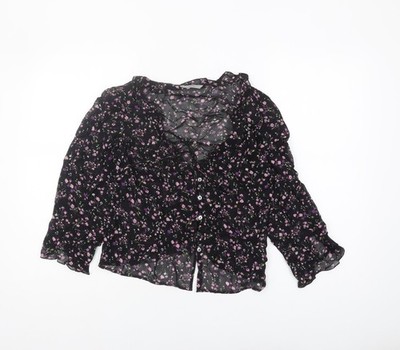 Schwarze kurze Damenbluse Größe 10 von Marks and Spencer