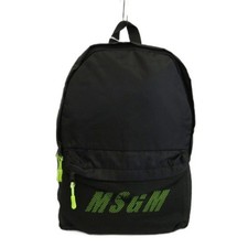 Zaino MSGM Daypack nylon stampa logo nero giallo XZ usato a9415a5c4cb5ee322194