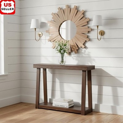 Solid Wood Console Table Entryway Table Elegant Design Easy Assembly Storage New