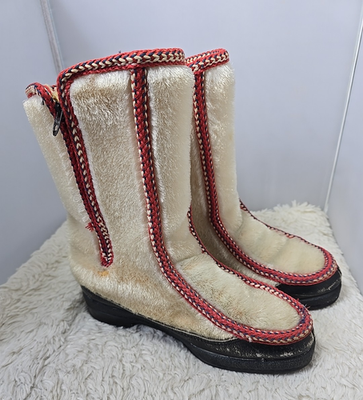 Vintage SnowLand Faux Fur & Sherpa Lined Winter Boots Womens 