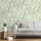 World of Wallpaper Floral 3D Dimensions Sage Green Feature Wall WOW43755