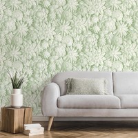 World Of Wallpaper Floral 3D Tapete WOW43755 Salbei GrüN Matt