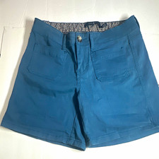 One 5 One Women's Chino Shorts Size 6 Blue Cotton Twill Pockets Button 0112