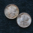 1940 and 1945 Mercury Dime BU Lot of 2 Coins