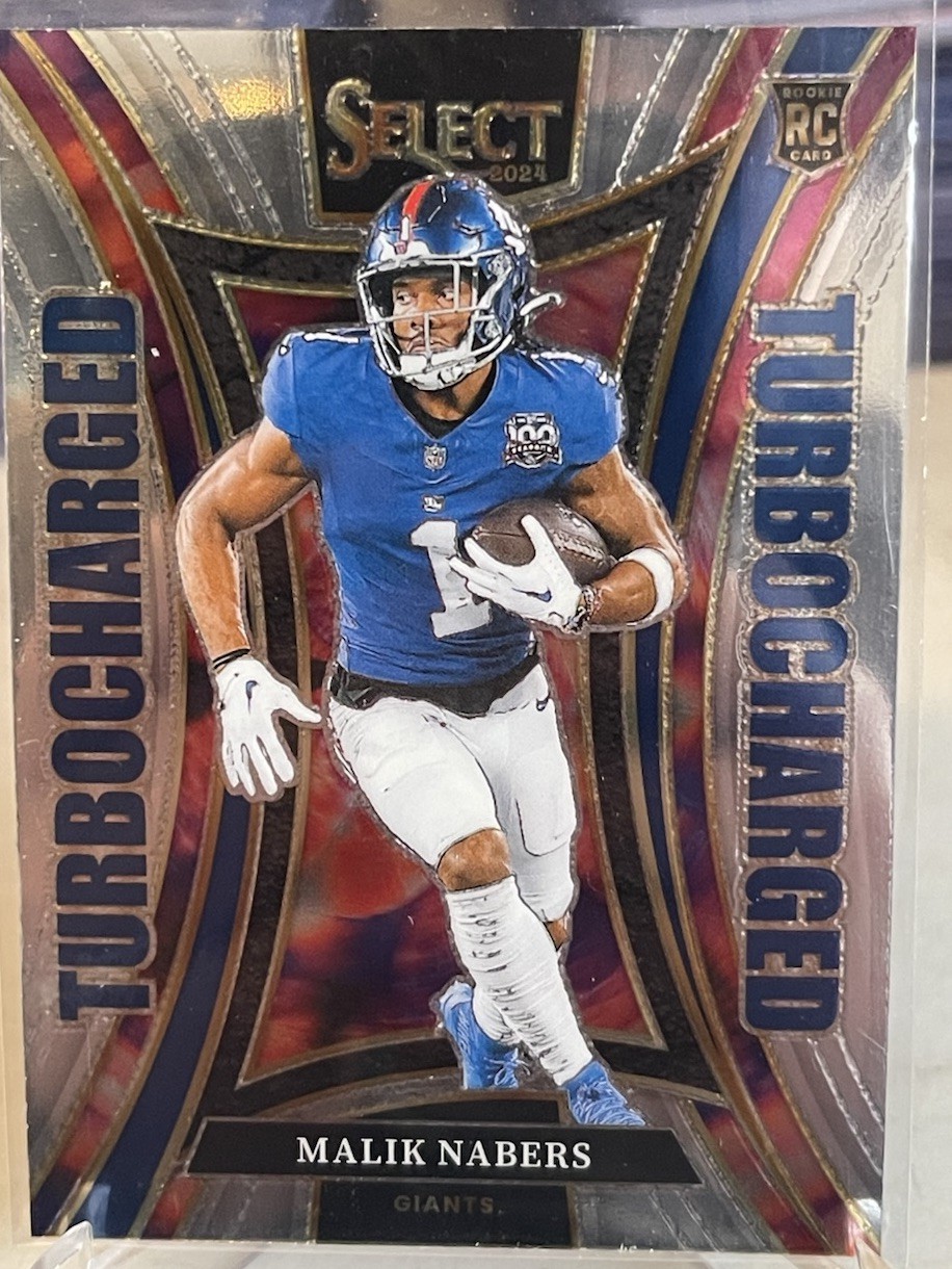 2024 Panini Select #15 Malik Nabers Turbocharged New York Giants Rookie Insert