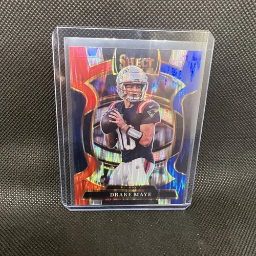 2025 Panini Select - Concourse Drake Maye #80 Red & Blue Shock Prizm
