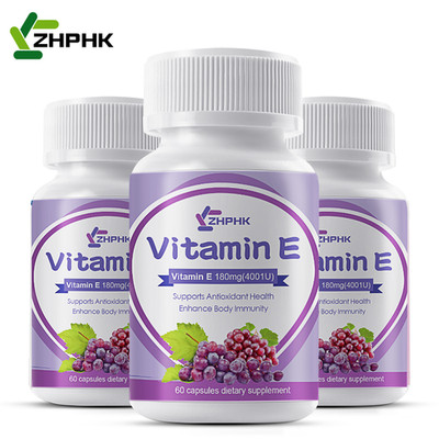400IU Vitamin E 180 Capsule for Hair Skin Nail Face Health Vegan 3 Months Supply